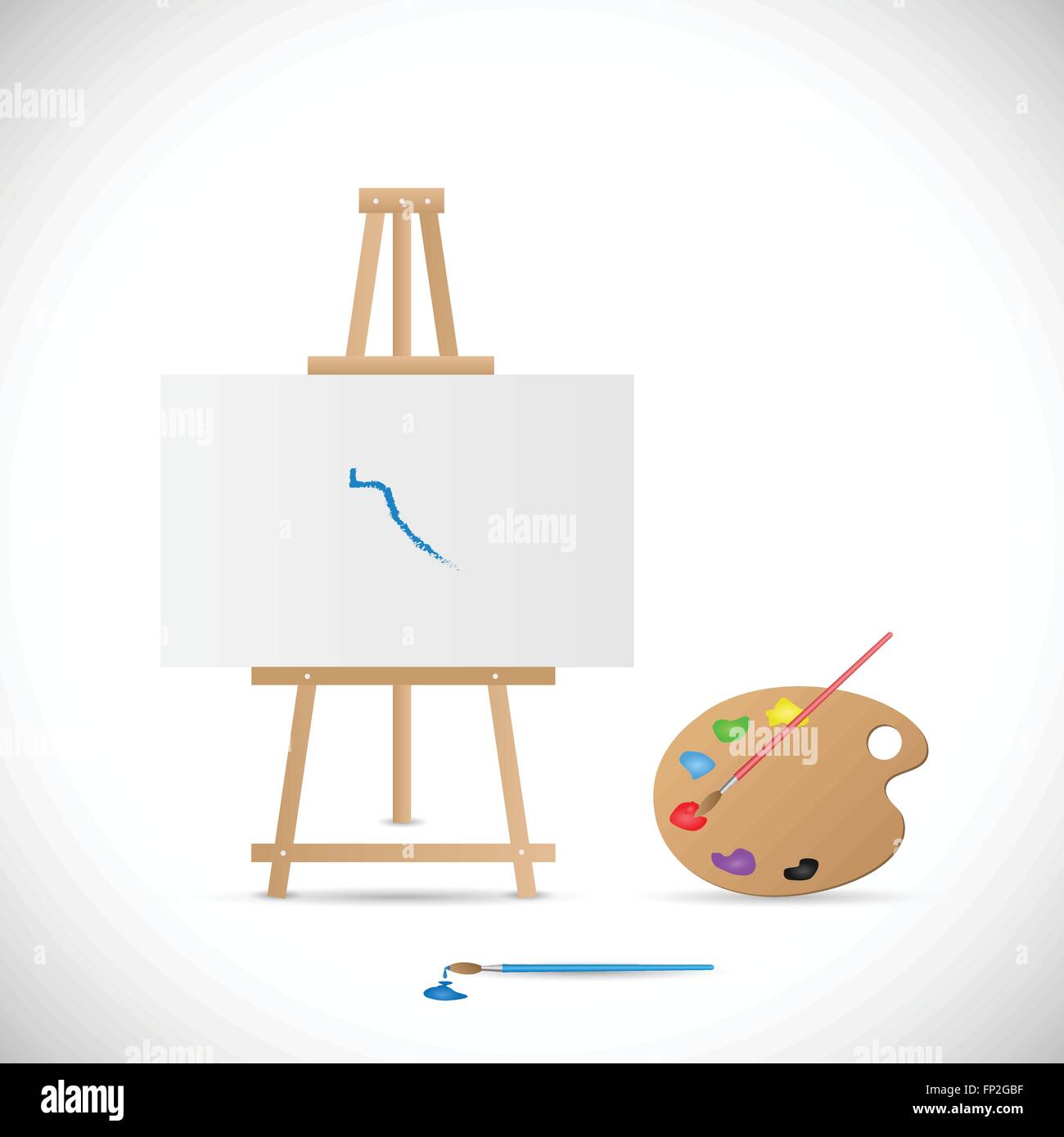 illustration of art easel and palette with brushes Stock Vector Image & Art  - Alamy