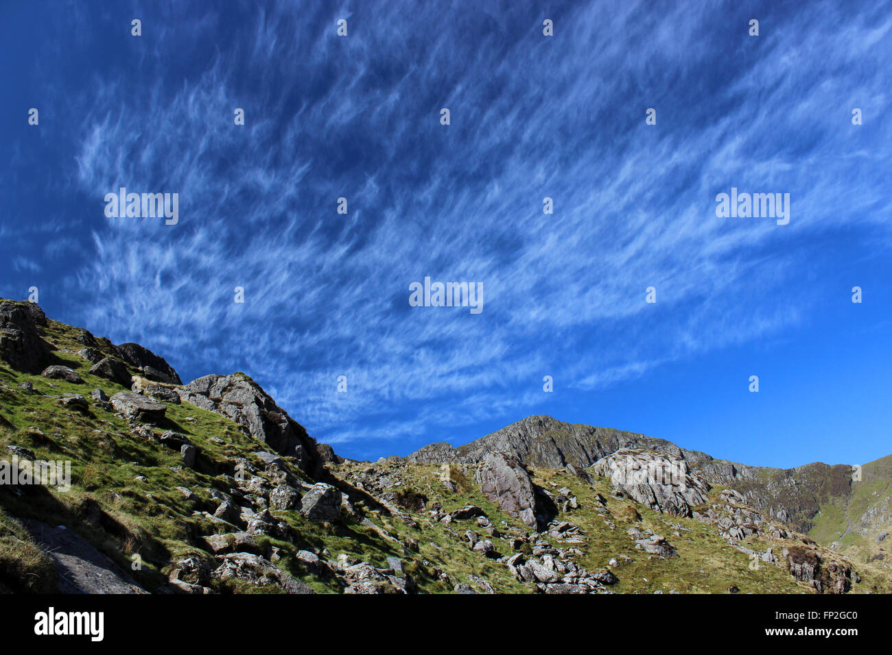Craig cau ridge on Cadair Idris mountain Wales Stock Photo