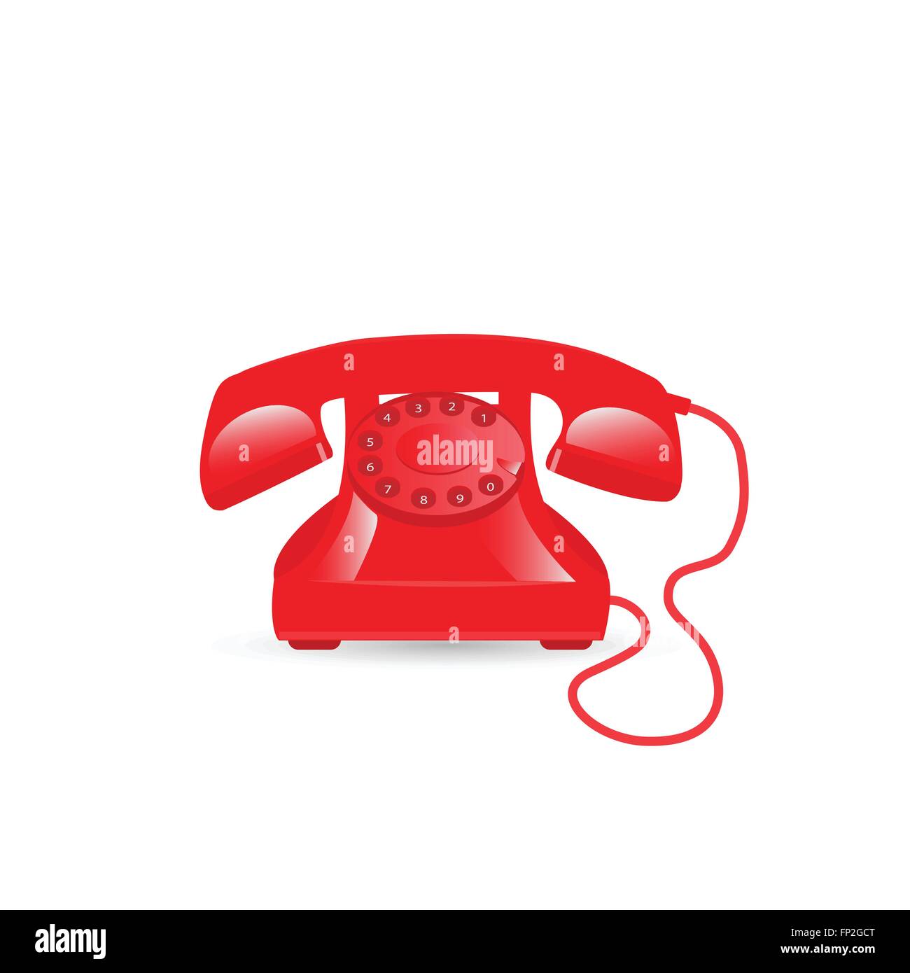 Illustration of a vintage phone isolated on a white background Stock ...