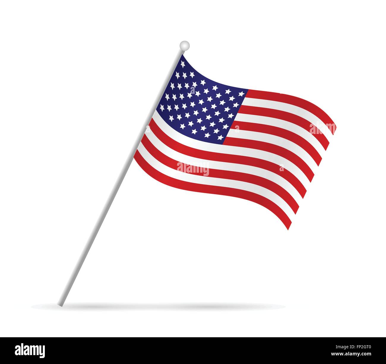 Illustration of a flag from the USA isolated on a white background. Stock Vector