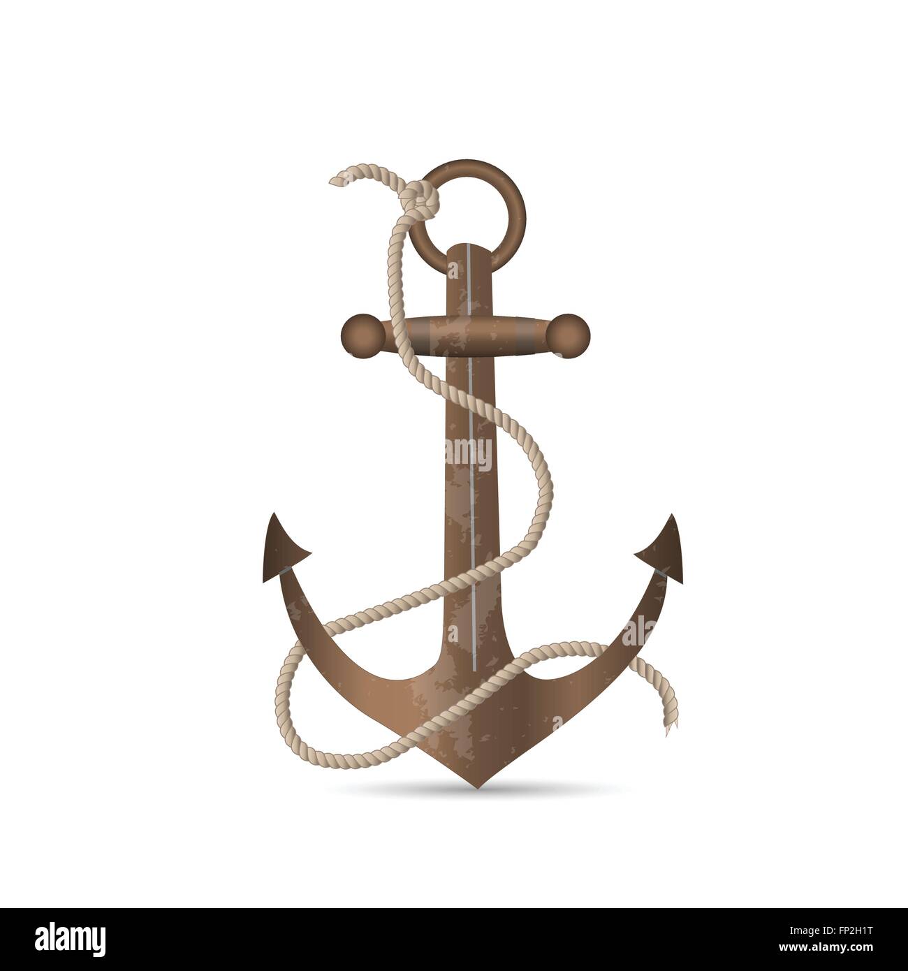 Illustration of an old anchor isolated on a white background Stock ...