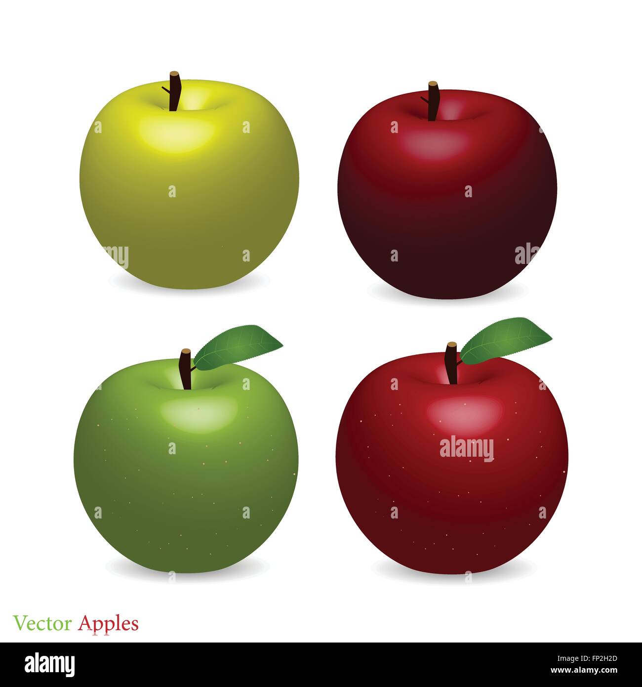 Image of colorful apples isolated on a white background Stock Vector ...