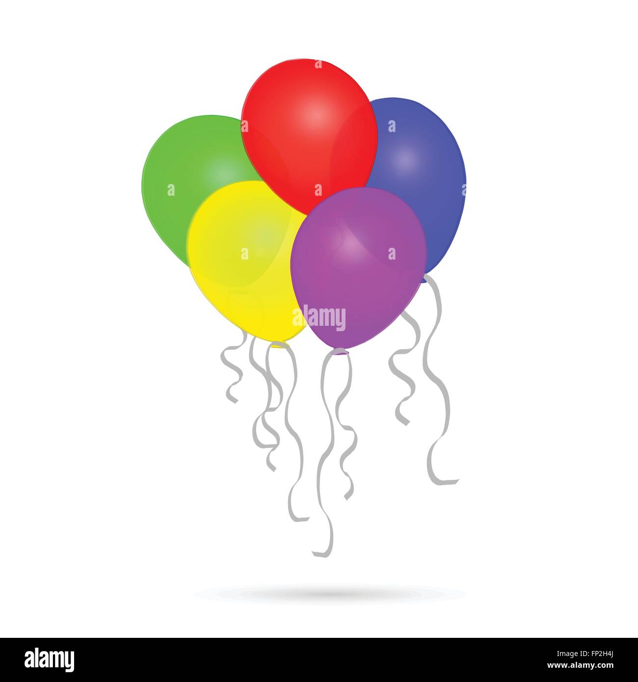 Illustration of colorful balloons isolated on a white background Stock ...