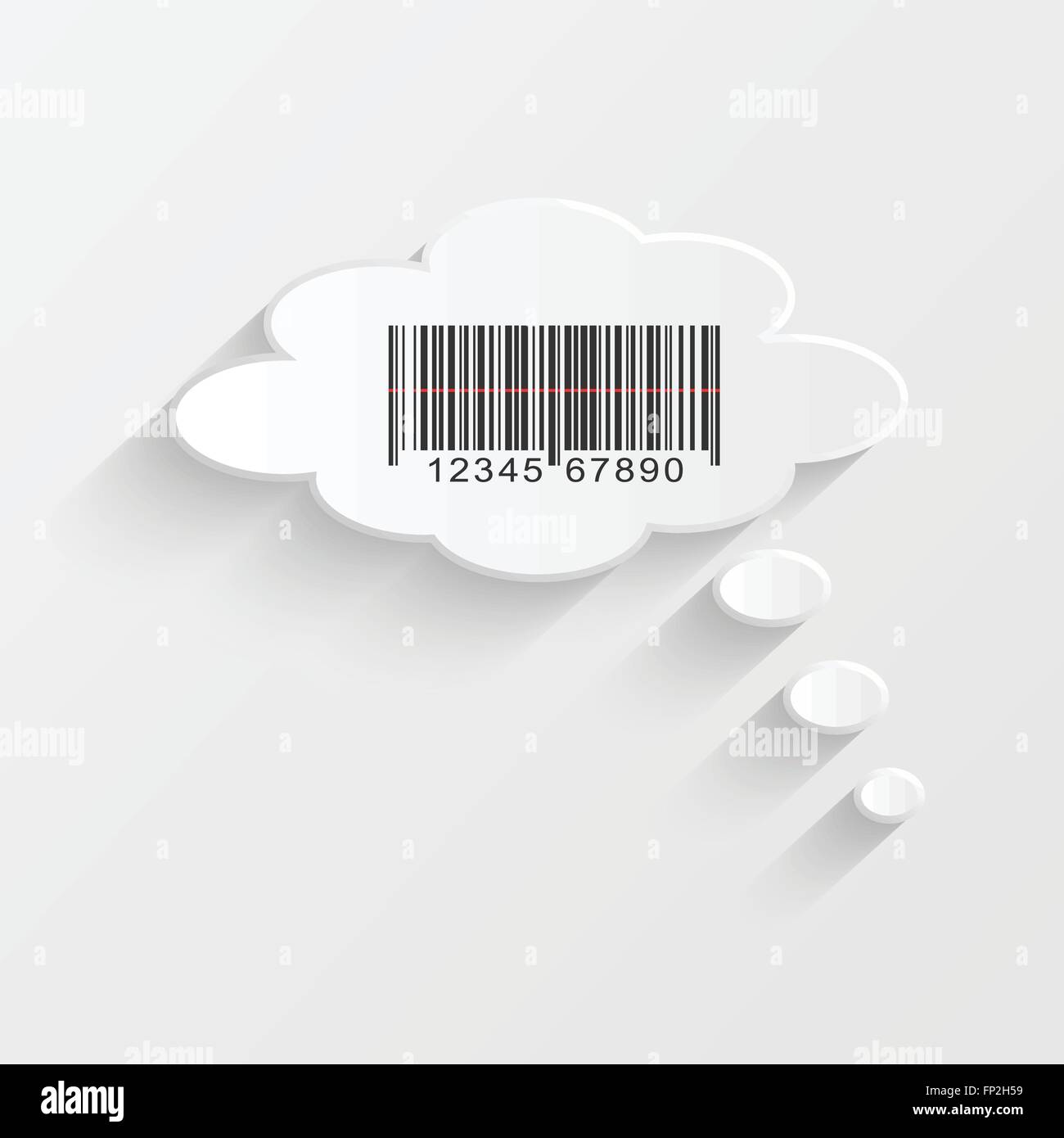 Illustration of a barcode inside of a chat bubble. Stock Vector