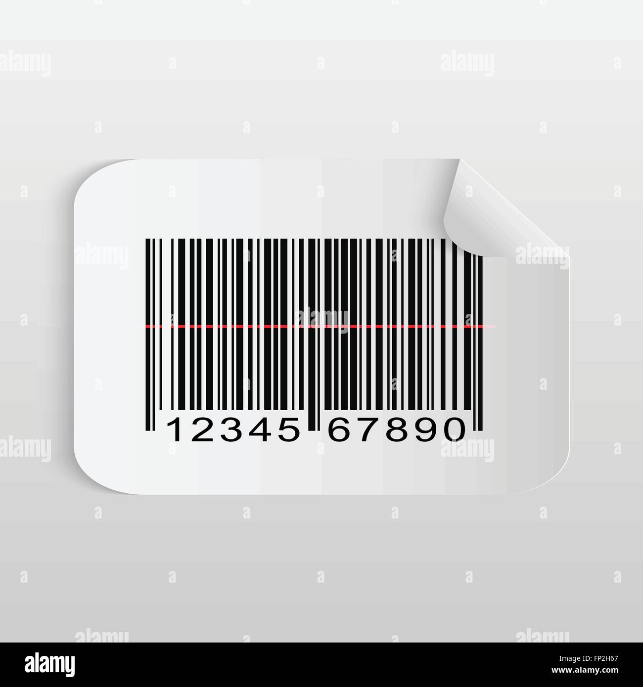 Illustration of a paper barcode sticker isolated on a light background. Stock Vector