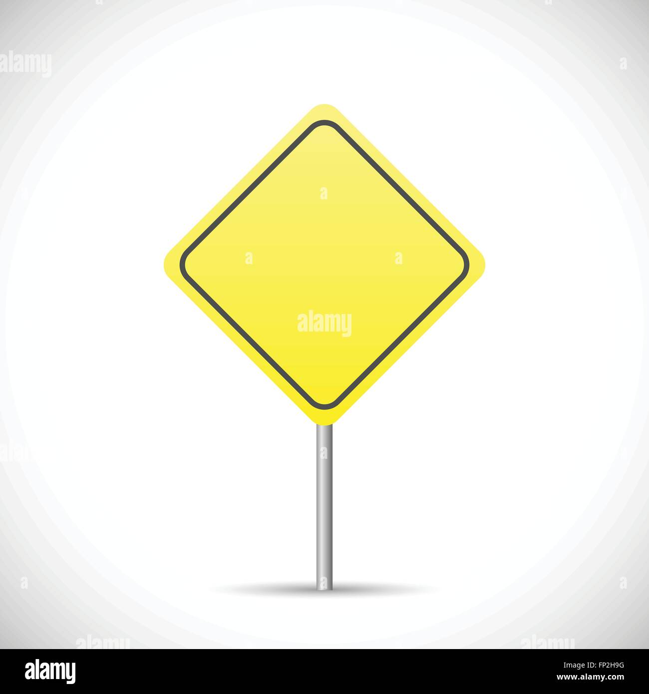 Illustration of a blank yellow sign isolated on a white background. Stock Vector