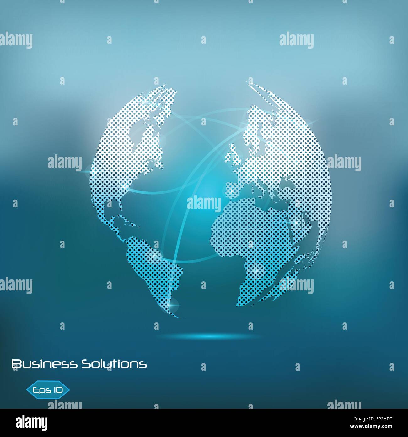 Illustration of a glowing world globe on a colorful blue background ...