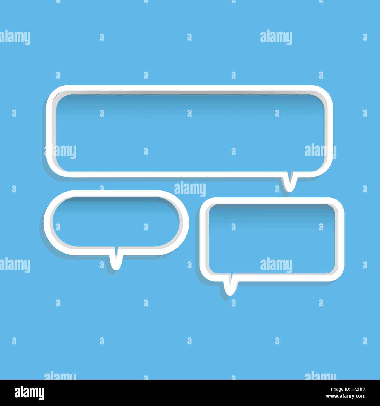 Illustration of chat bubble shelves on a colorful blue background Stock ...