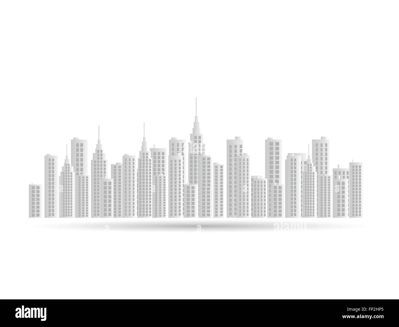 Illustration of a city skyline isolated on a white background Stock ...