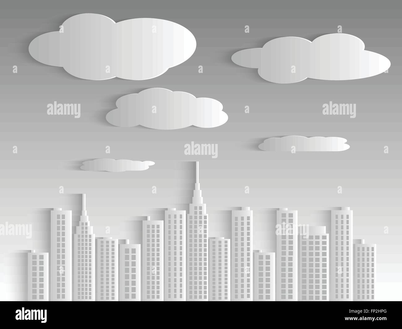 Illustration of a city skyline with clouds and sky Stock Vector Image ...