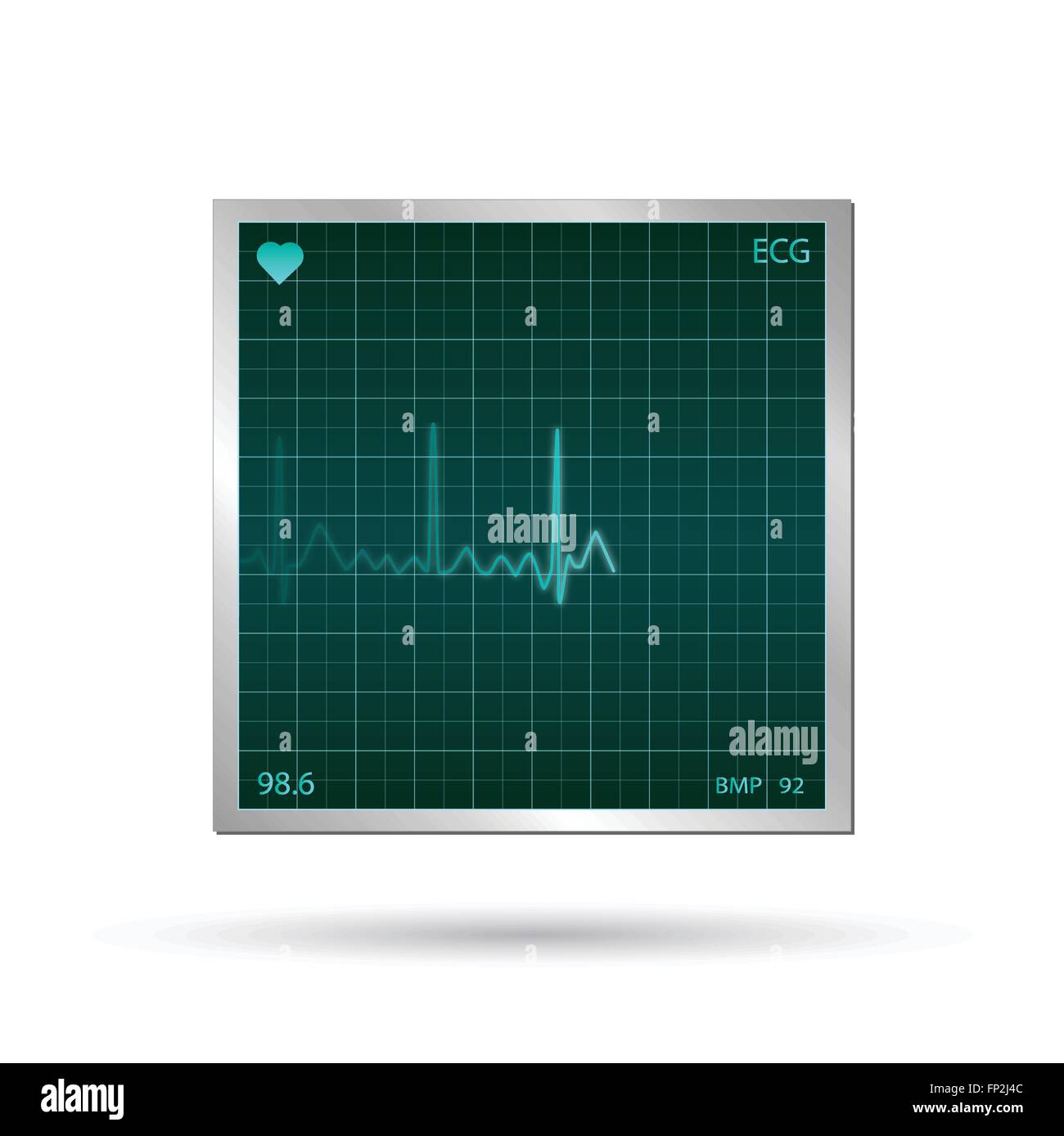 Image of a medical ECG isoalted on a white background. Stock Vector