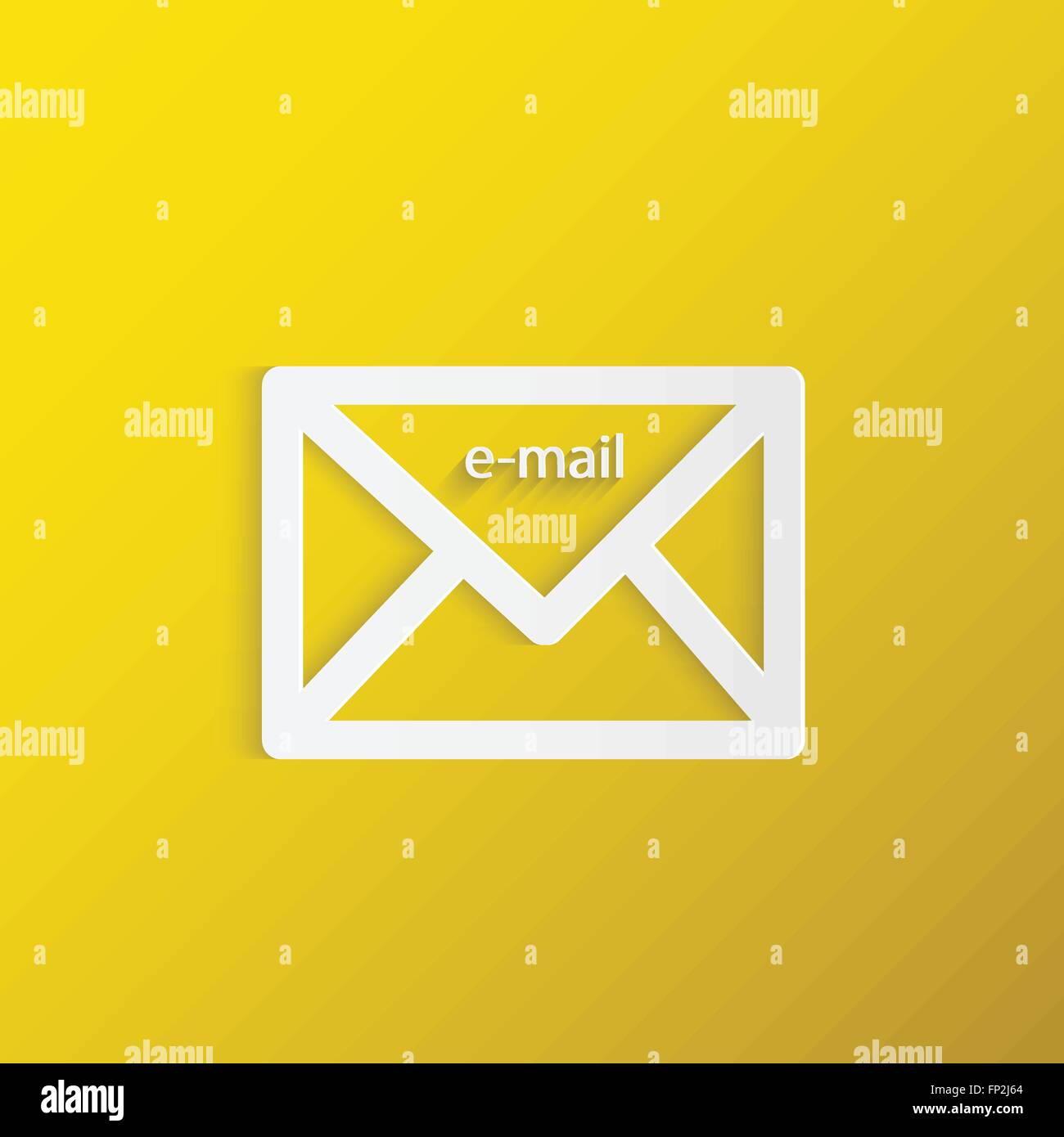 Illustration of an email icon on a colorful yellow background Stock ...