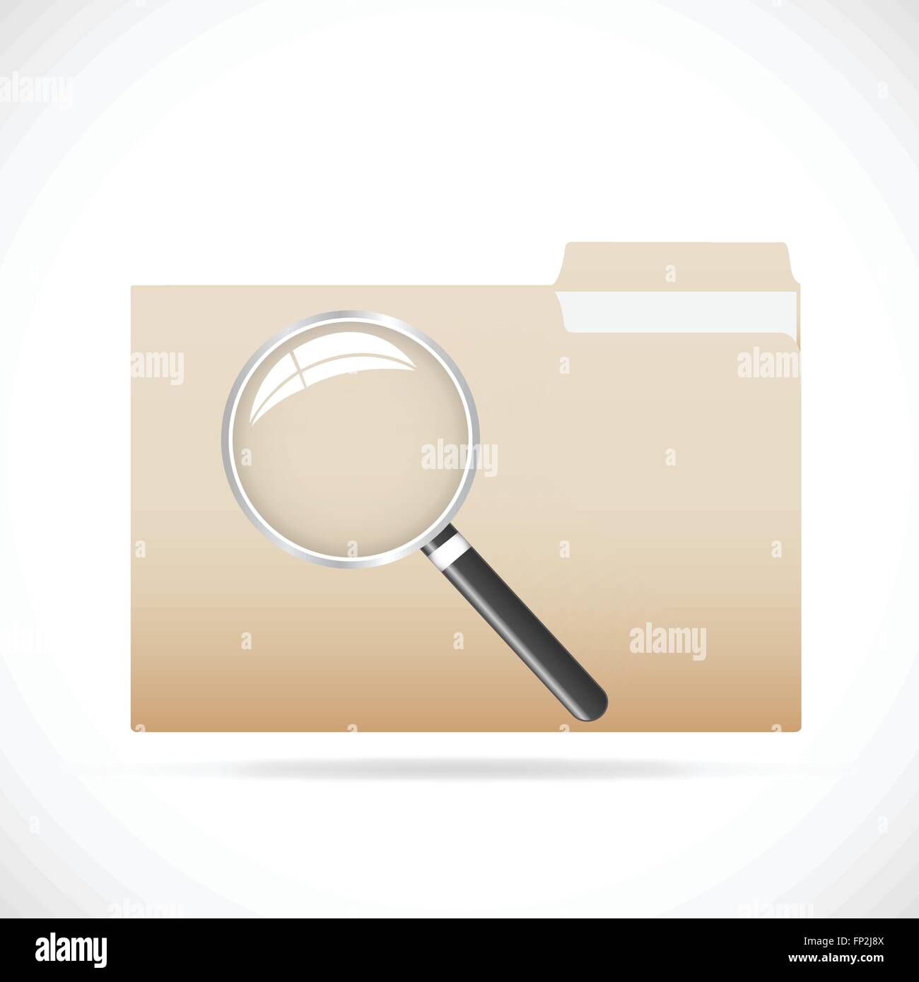 Illustration of a folder and magnifying glass isolated on a white ...