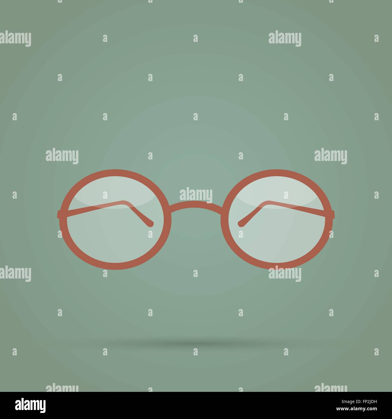 Illustration of reading glasses on a vintage background. Stock Vector