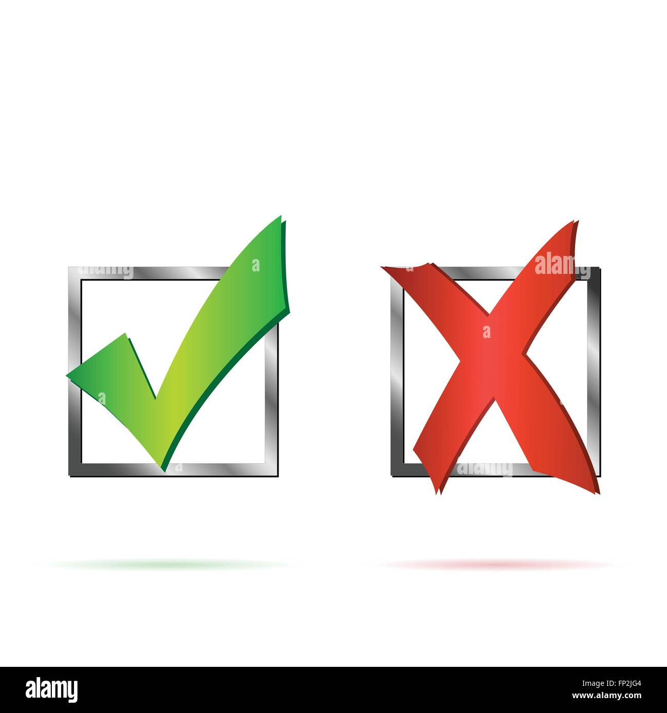 Illustration Of A Red X And Green Check Mark Isolated On A White Background Stock Vector Image Art Alamy