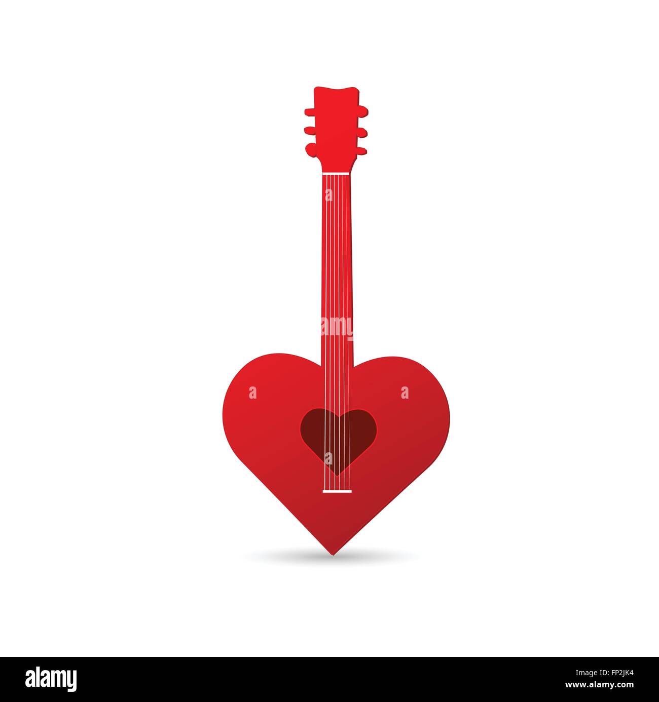 Illustration of a heart guitar isolated on a white background. Stock Vector