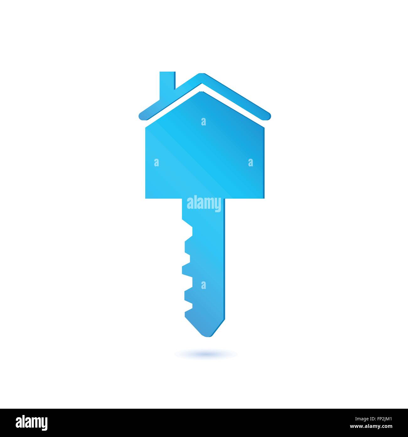 Illustration of a house key isolated on a white background. Stock Vector