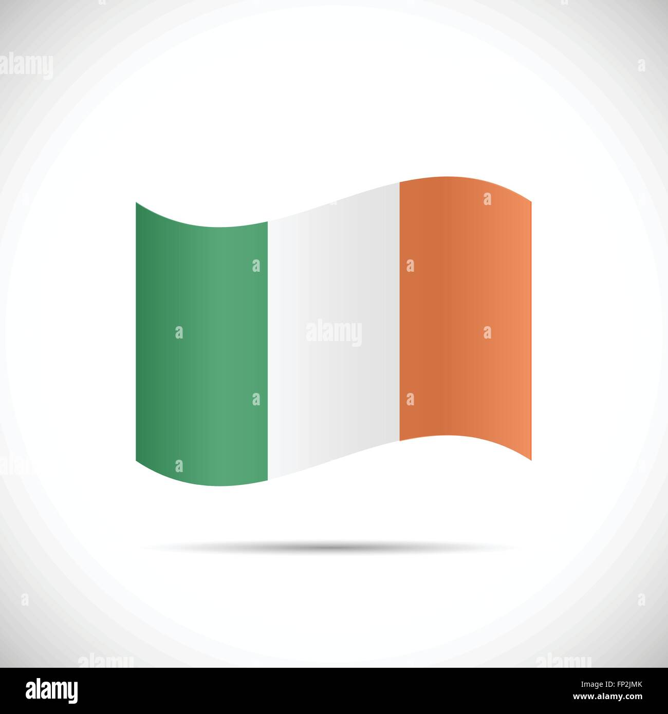 Illustration of the flag of Ireland isolated on a white background. Stock Vector