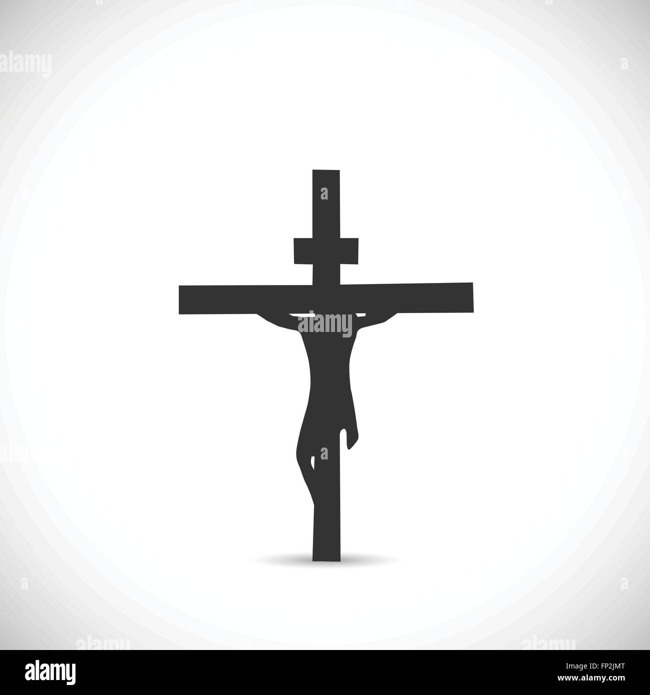 Silhouette illustration of Jesus on a cross isolated on a white ...