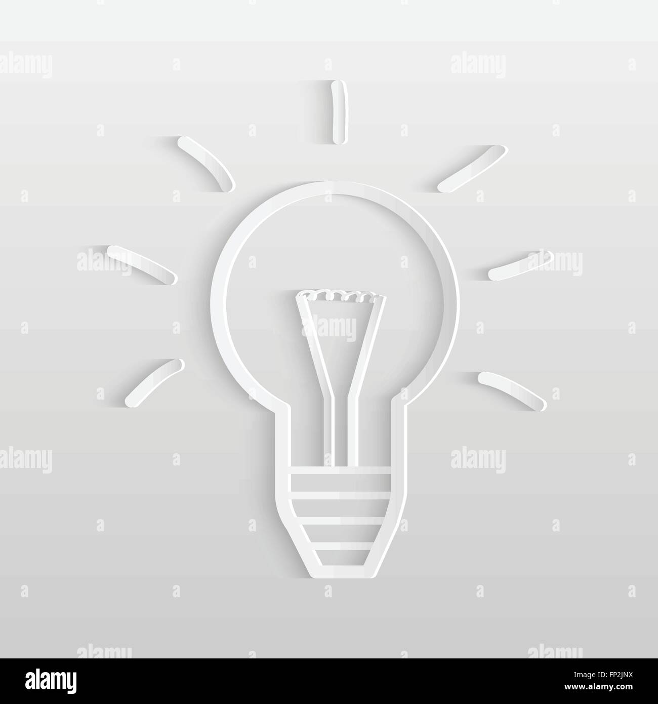 Illustration of a paper lightbulb isolated on a light background Stock ...