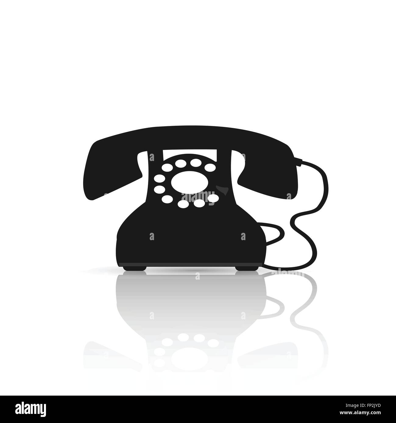 Illustration of a vintage phone isolated on a white background Stock ...