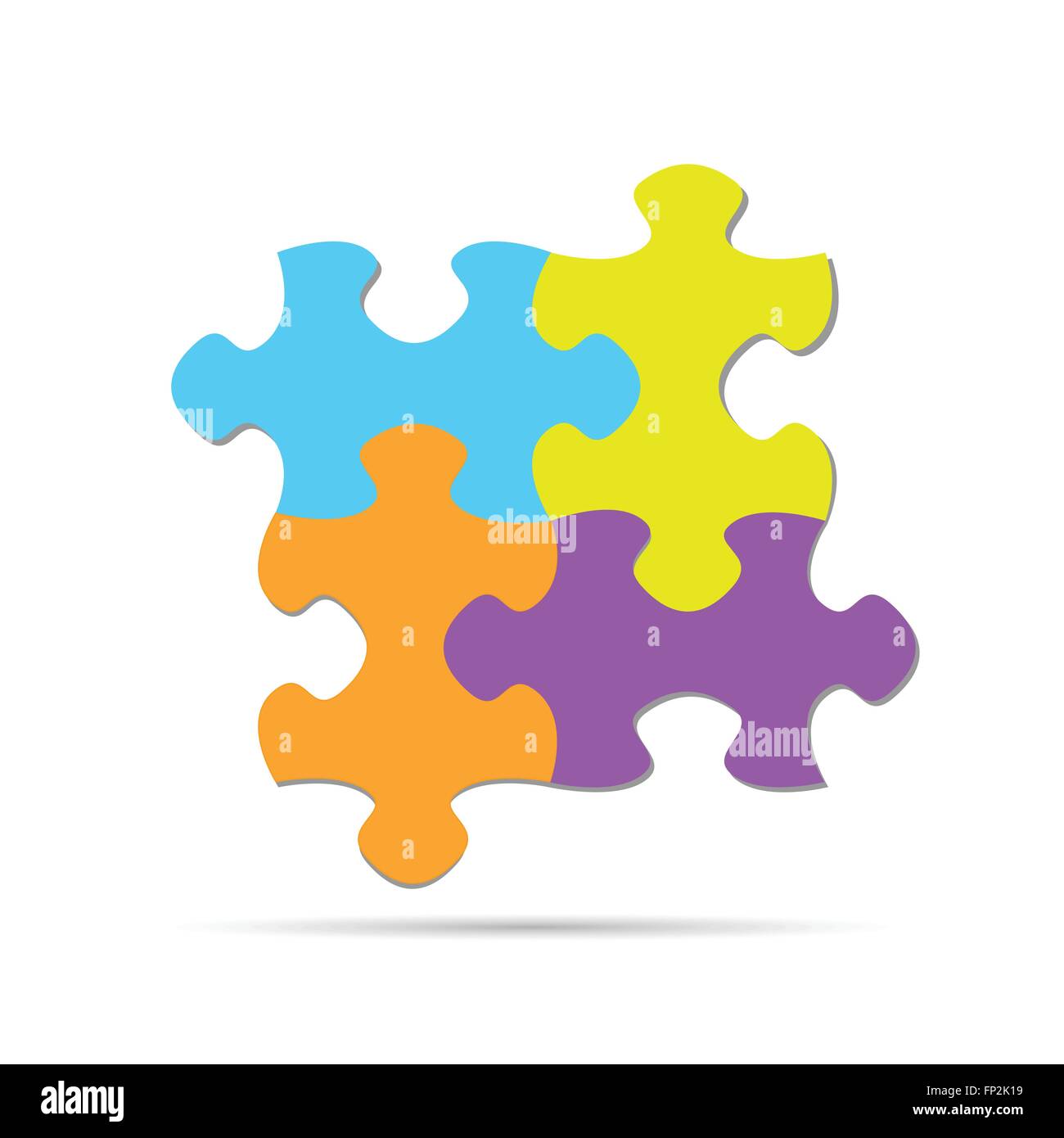 Illustration of colorful puzzle pieces isolated on a white background ...