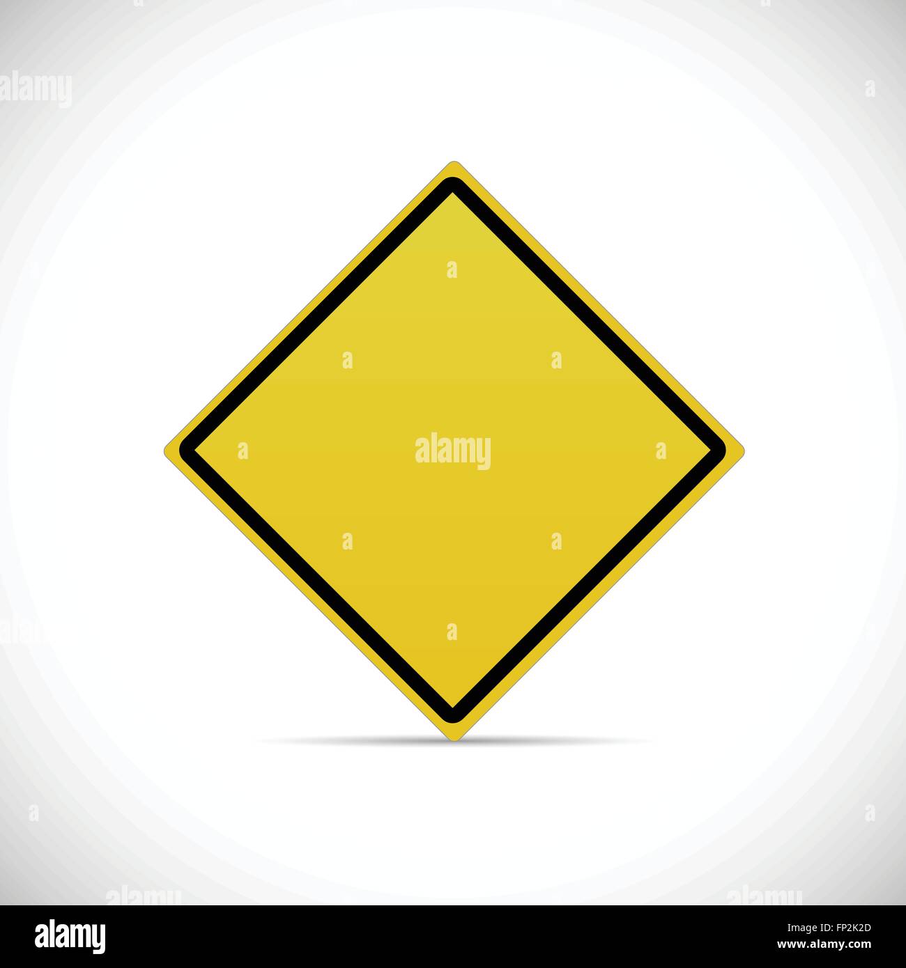 Illustration of a blank yellow road sign isolated on a white background. Stock Vector