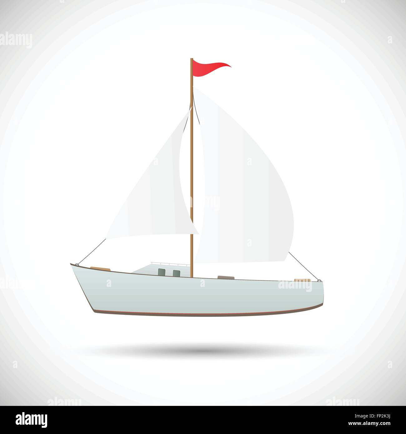 Illustration of a sailboat isolated on a white background Stock Vector