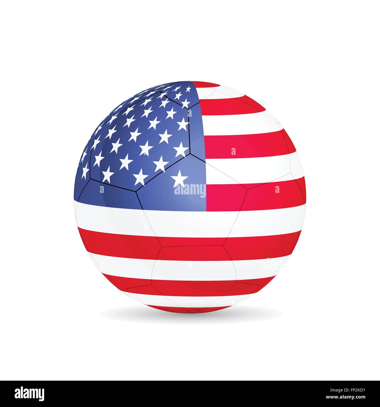 Illustration of a soccer ball with flag from USA isolated on a white background. Stock Vector