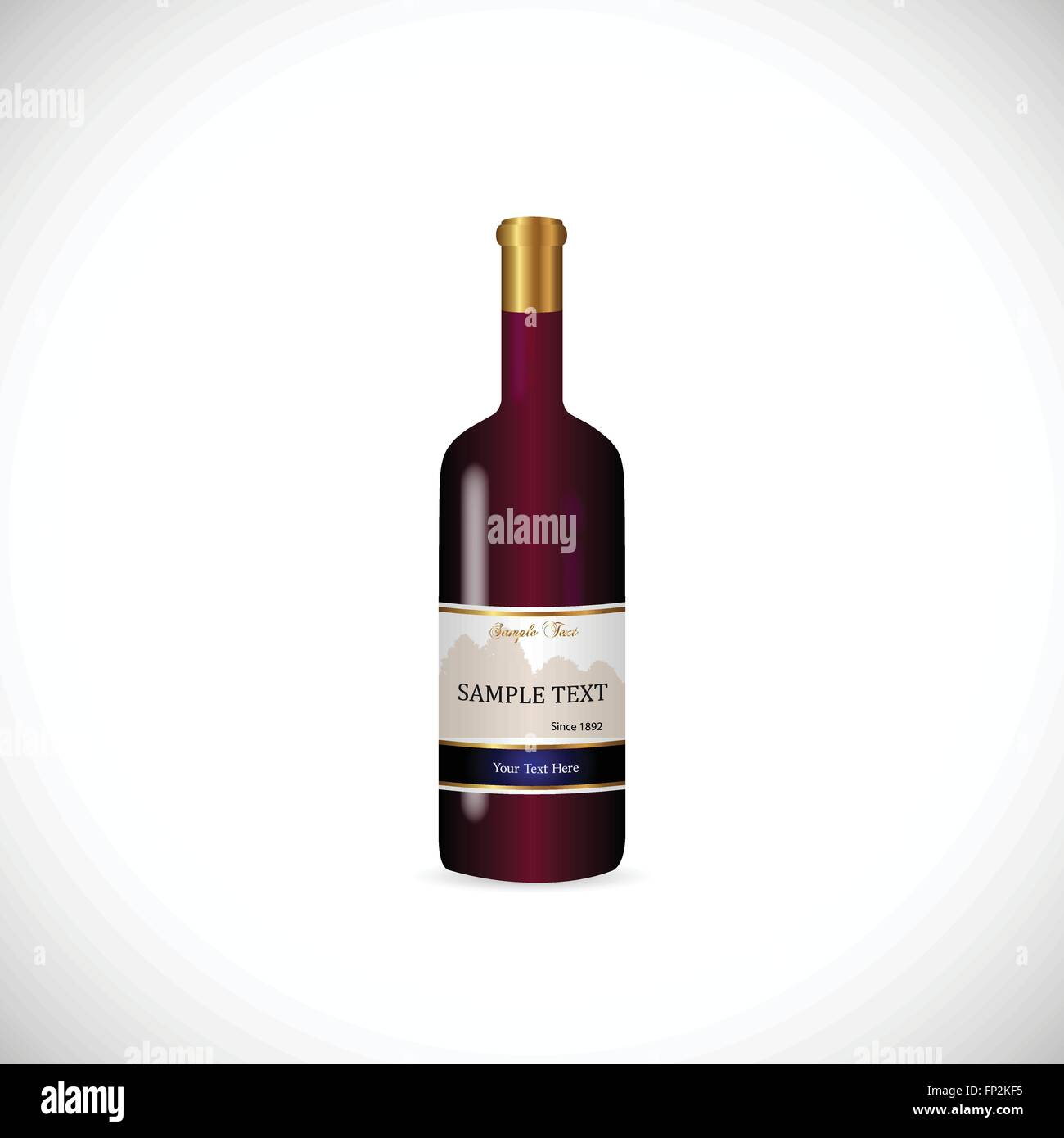 Illustration of wine bottle isolated on a white background Stock Vector ...