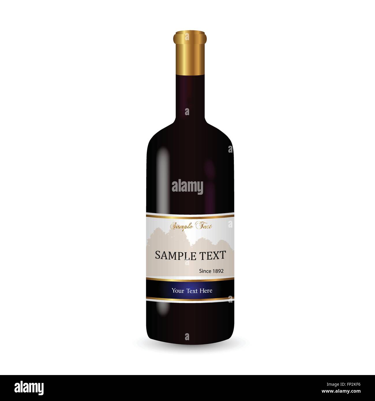 Illustration of a wine bottle isolated on a white background Stock ...