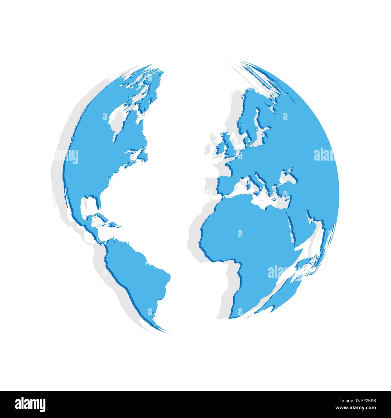 Illustration of a world map isolated on a white background Stock Vector ...