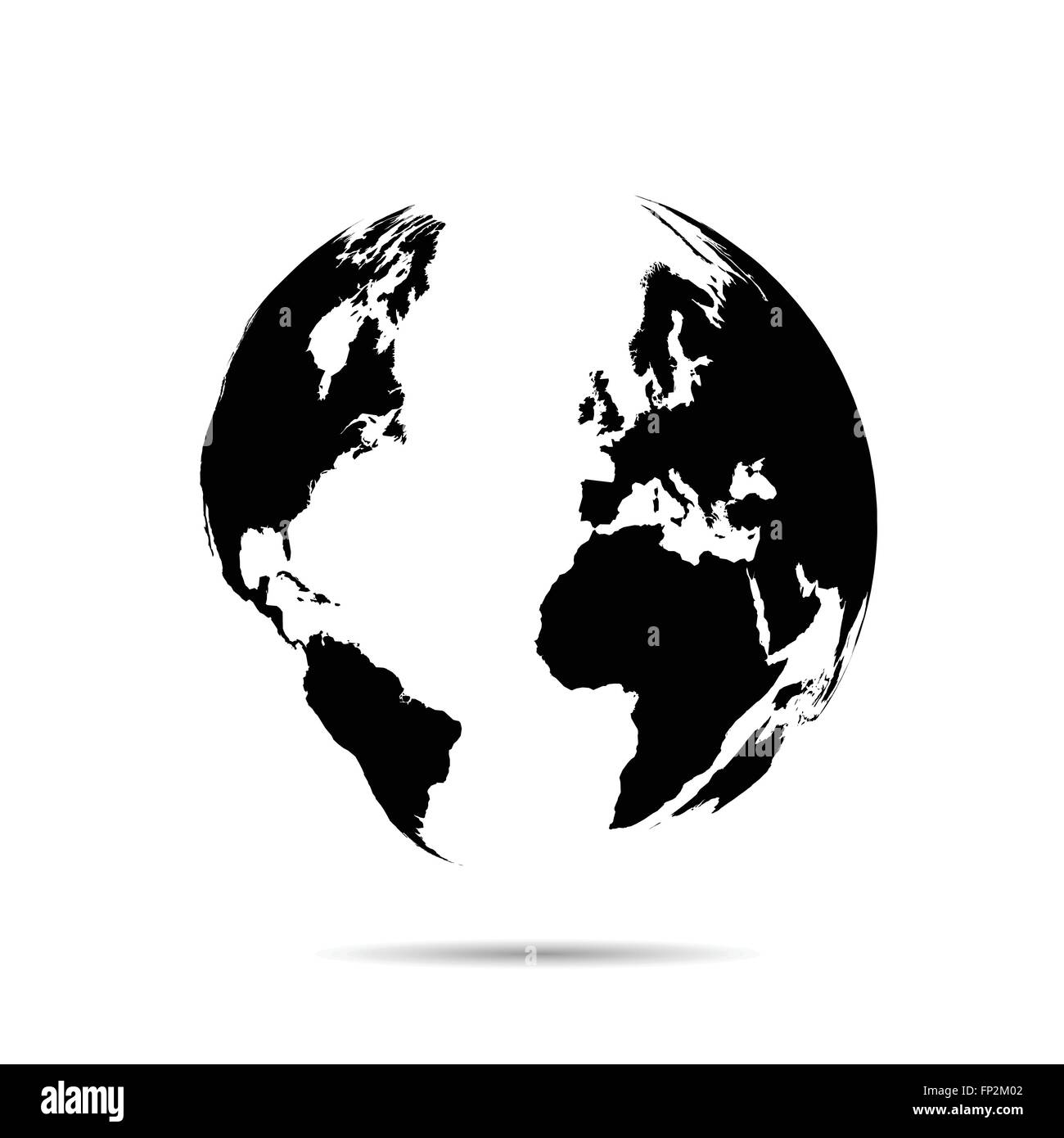 Illustration of a world map isolated on a white background Stock Vector ...