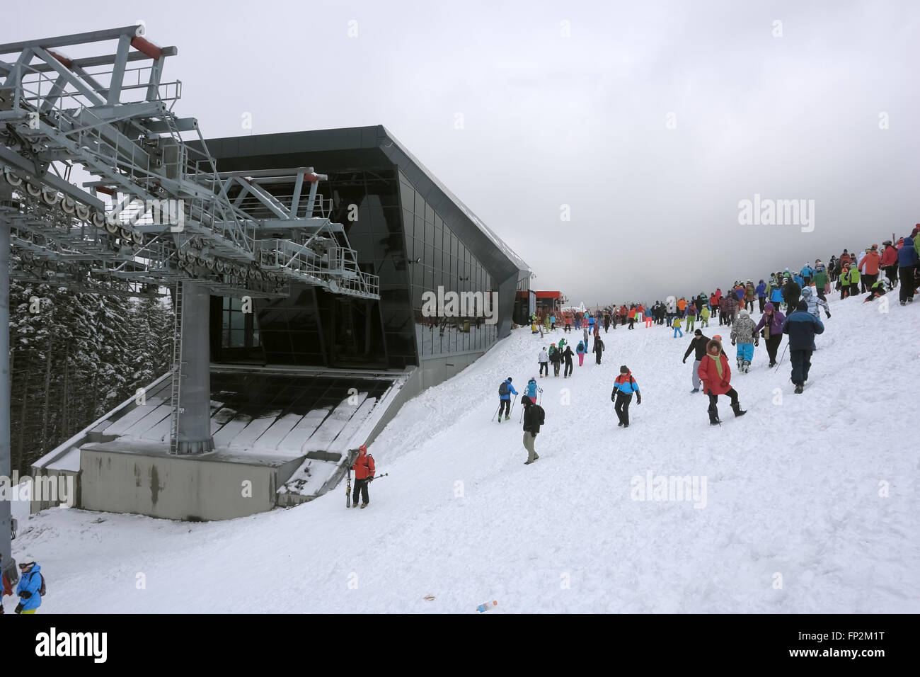 Jasna, LIPTOV, SLOVAKIA - MARCH 06, 2016: Event and people on the slovakian ski resort Jasna in Low Tatras. Stock Photo