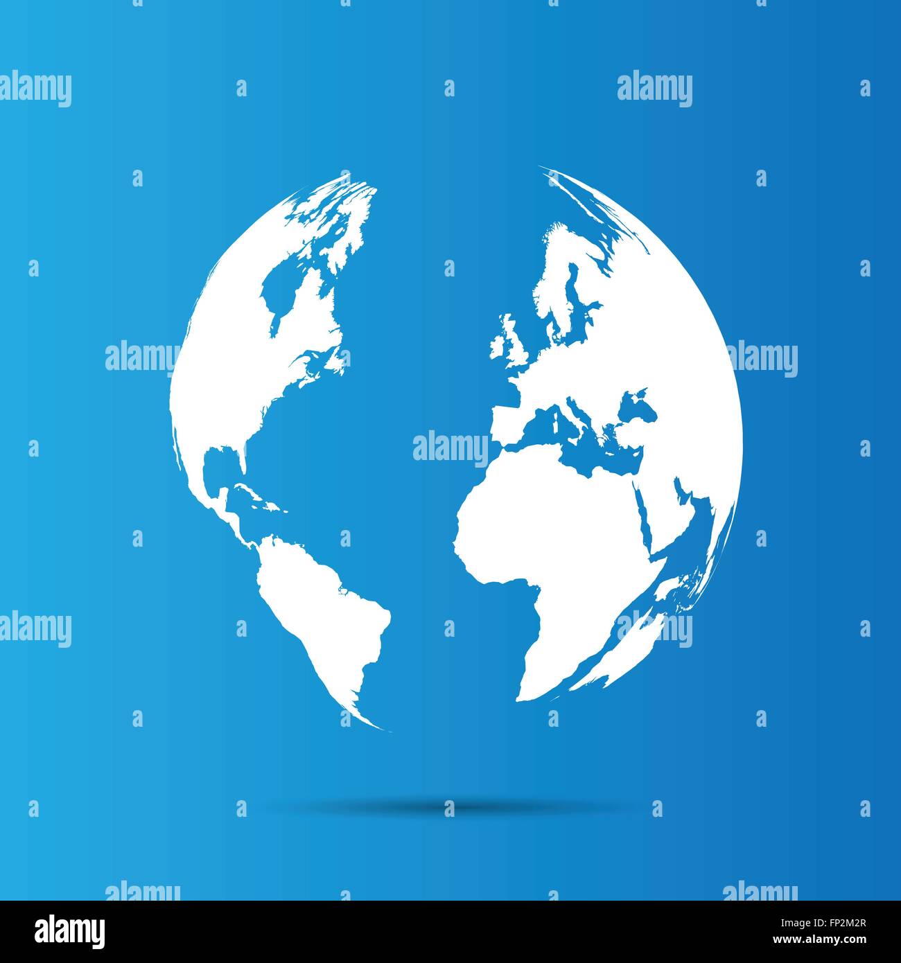 Illustration of a world map on a colorful blue background Stock Vector ...