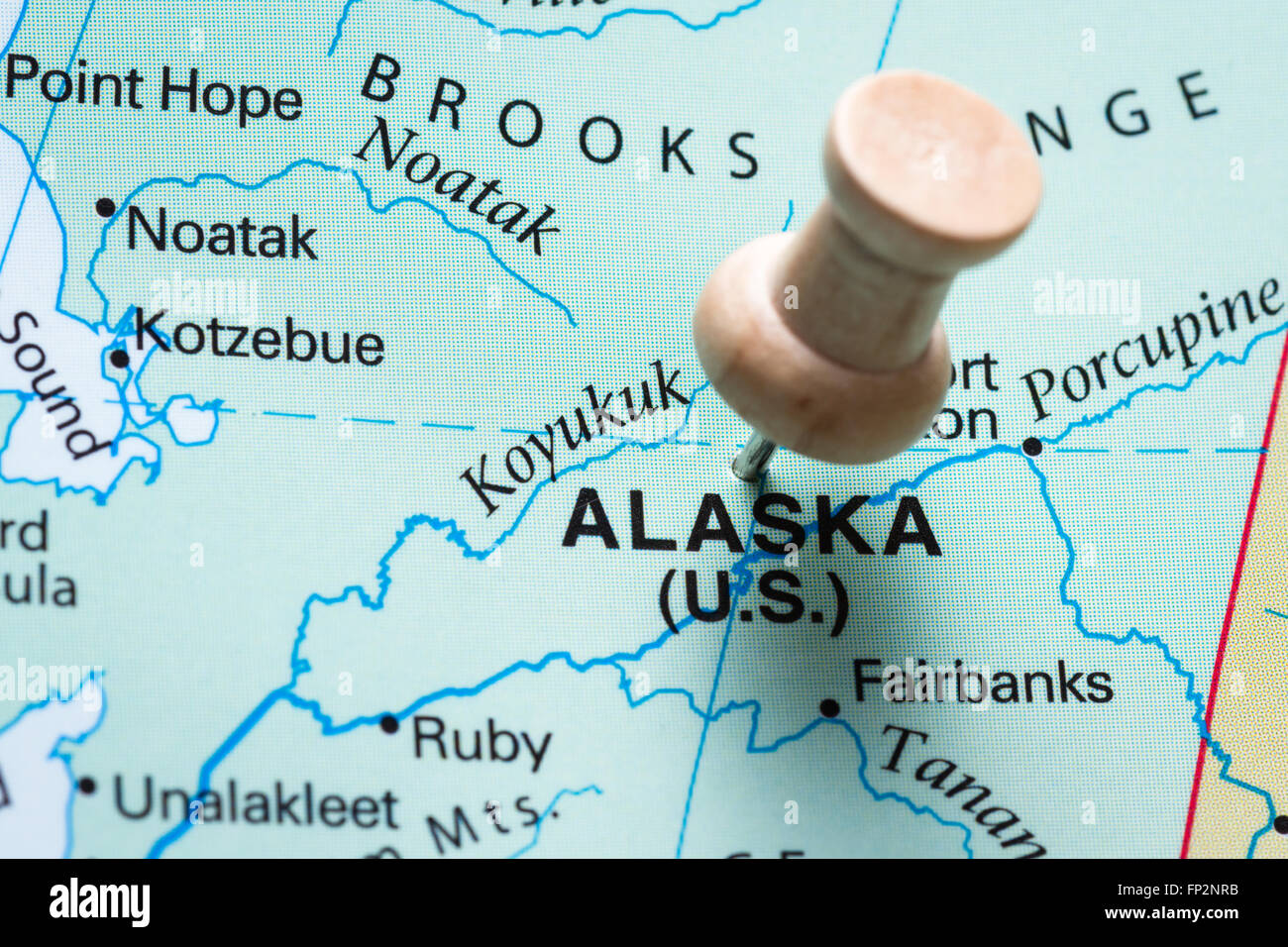 Push Pin Marking Alaska On A World Map As A Destination Concept Stock Push Pin Marking Alaska On A World Map As A Destination Concept FP2NRB