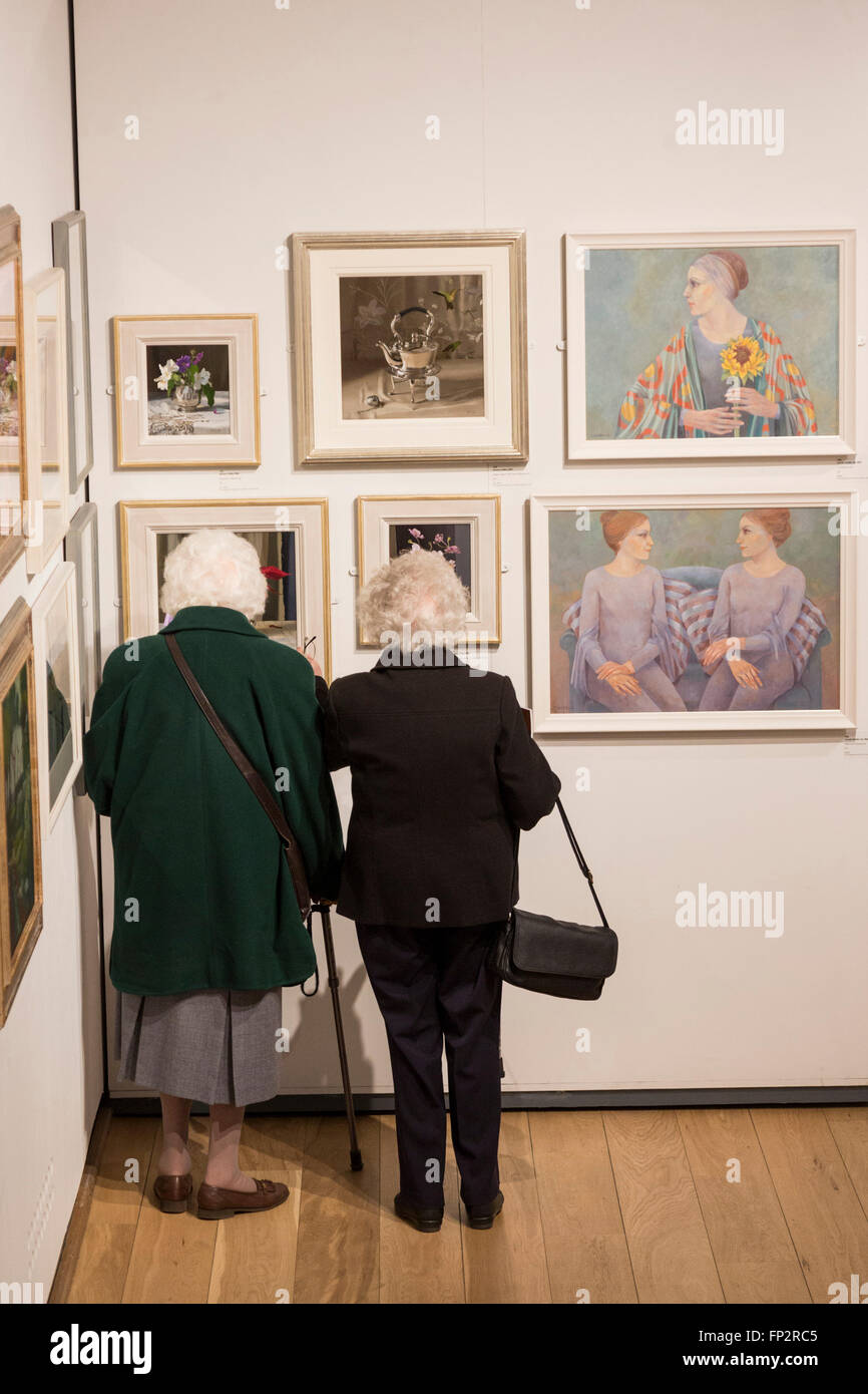 London, UK. Mall Galleries present the 299th exhibition of the Royal Society of British Artists (RBA) from 17 March to 2 April 2016. The annual exhibition presents the best of contemporary painting, sculpture, printmaking and drawing from member artists and through open submission. Stock Photo