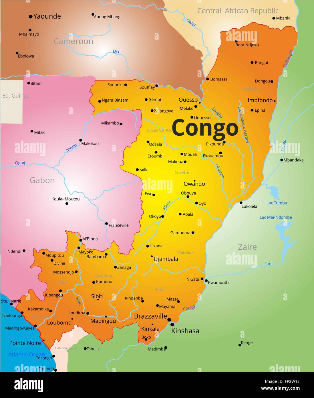 color map of Congo Stock Vector