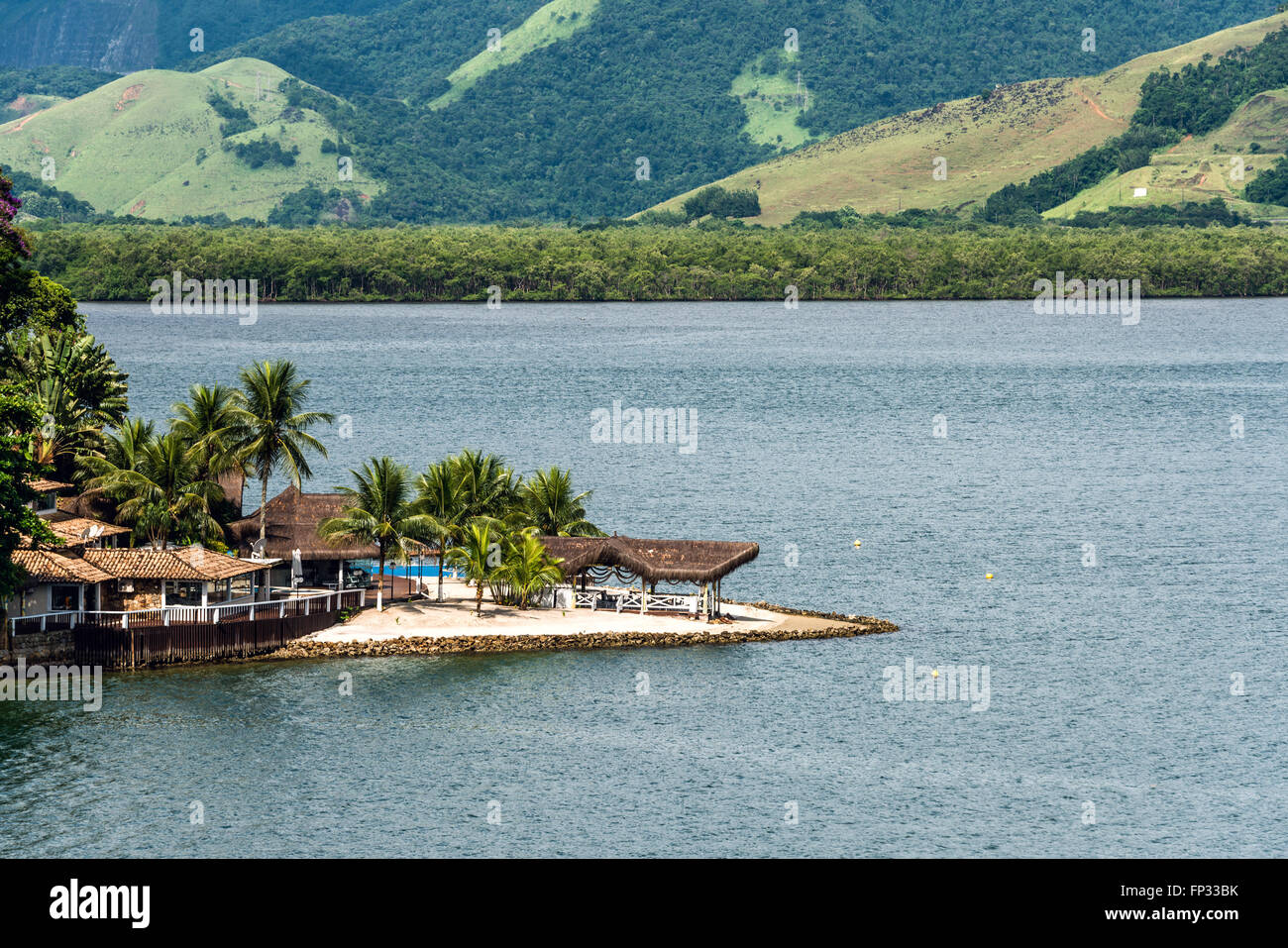 Beach houses near Paraty, Rio de Janeiro state, Brazil Stock Photo