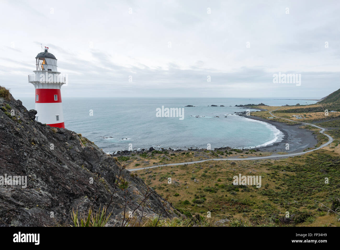 Cape Palliser lighthouse, Wairarapa, North Island, New Zealand Stock Photo