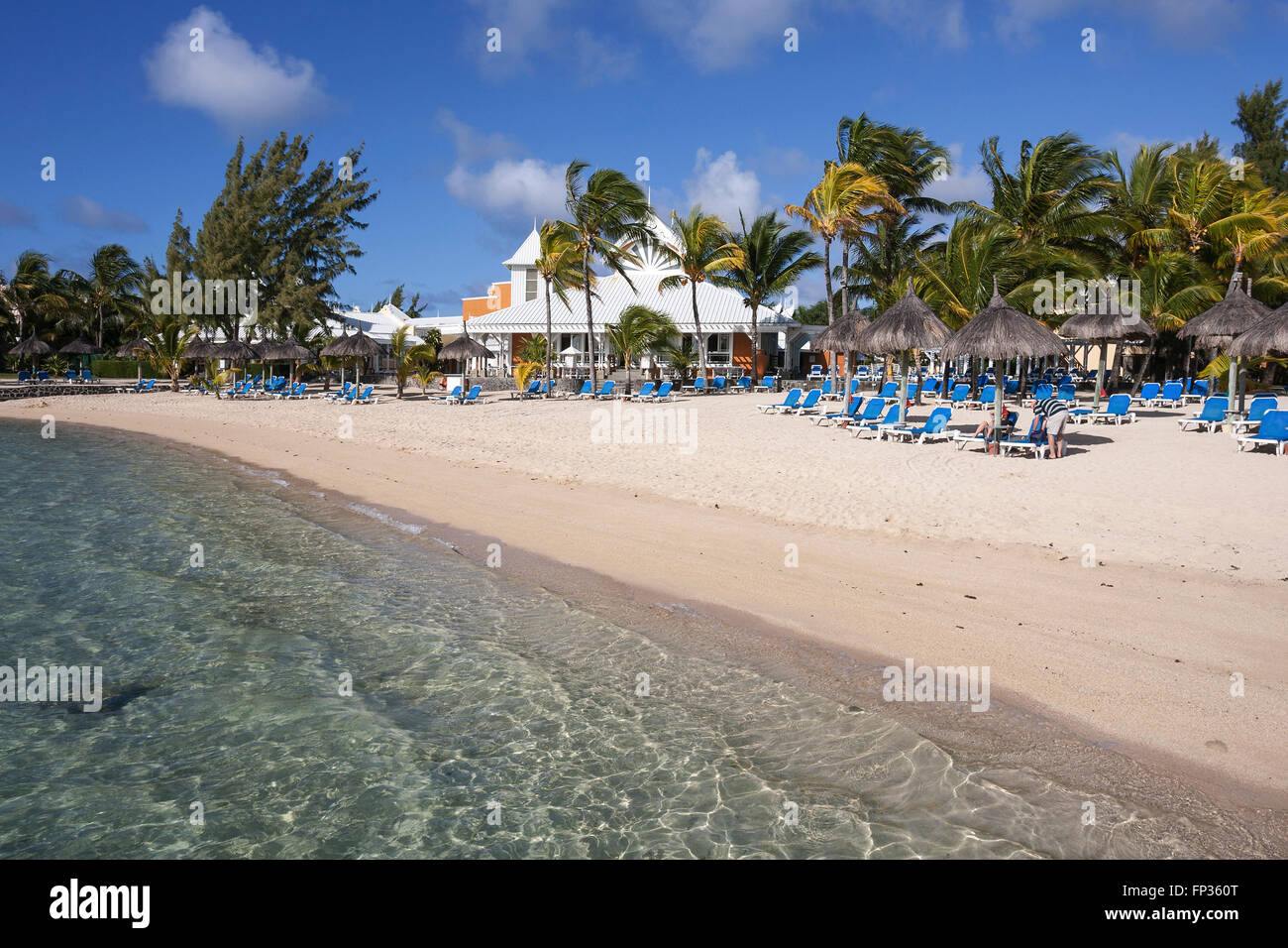 Palm beach Le Preskil Beach Resort, Mahebourg, Mauritius Stock Photo