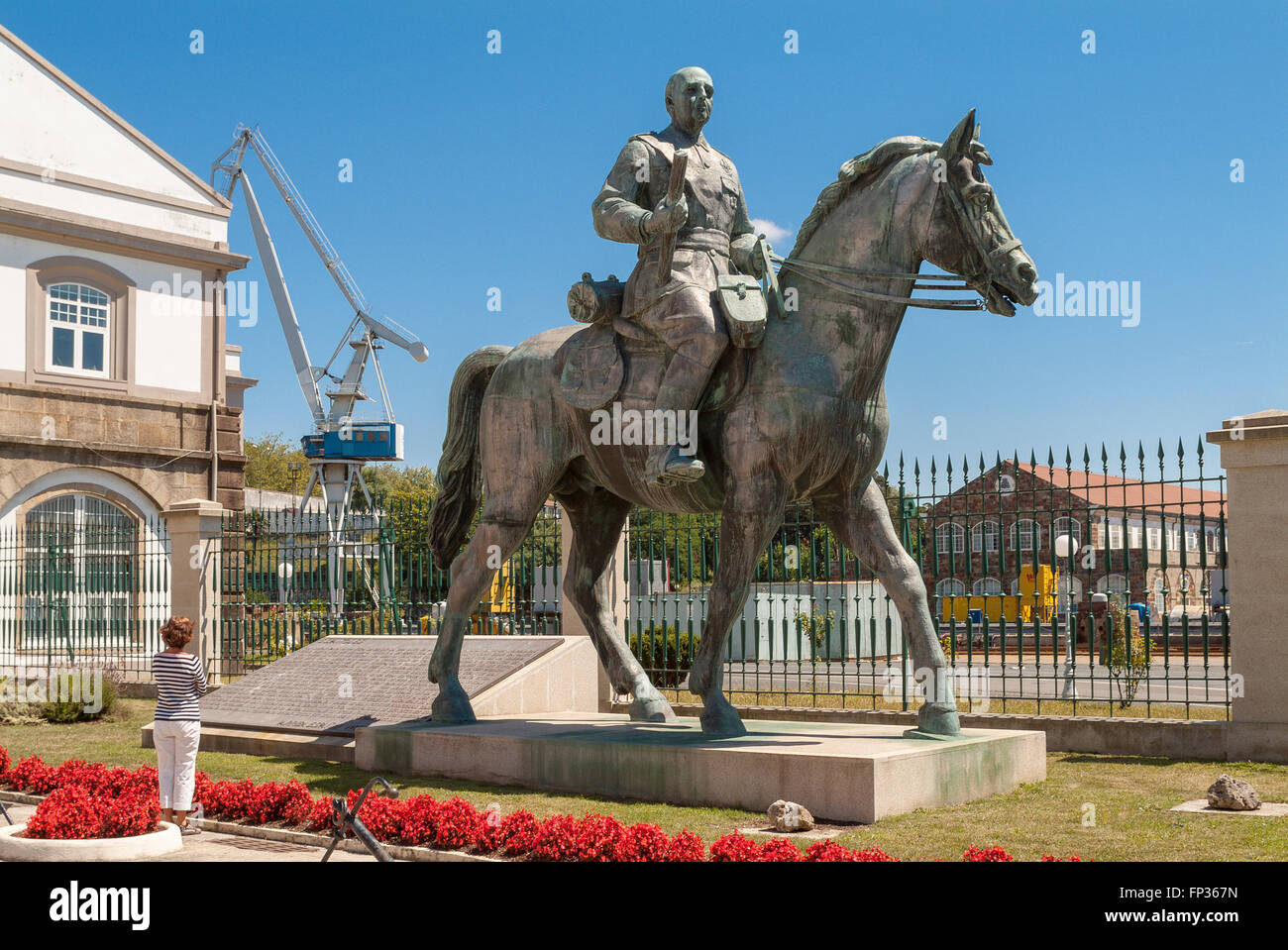 Equestrian statue of dictator Francisco Franco, removed from the central square of his hometown and re-erected at the Museum Stock Photo