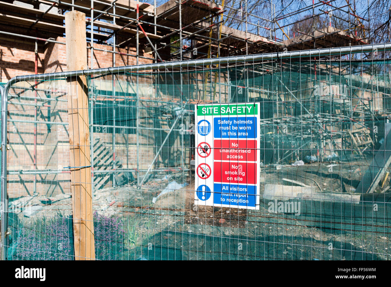 Construction Site Warning Notices Stock Photo Alamy