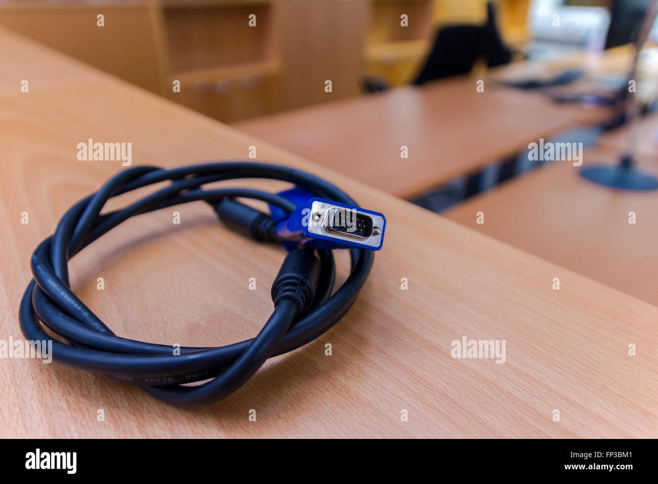 old vga cable in office Stock Photo