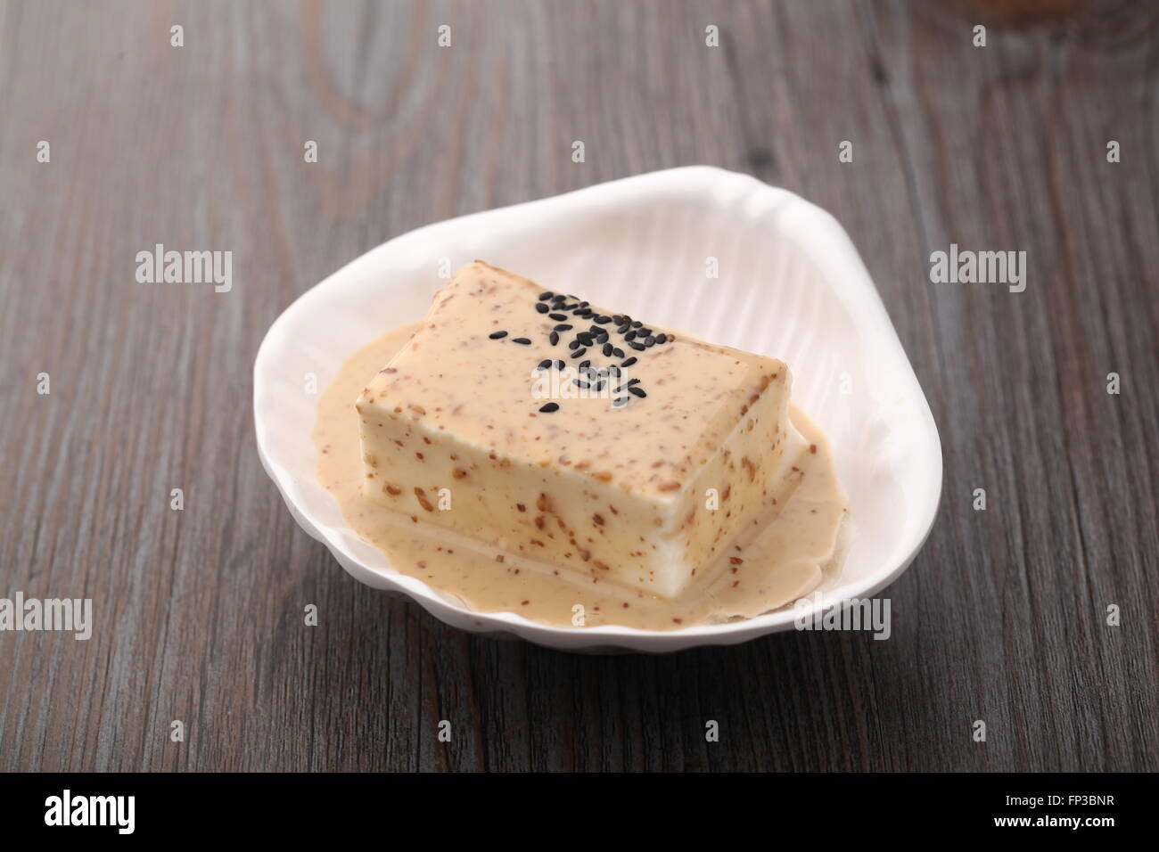 Cold tofu with sesame dressing Stock Photo Alamy