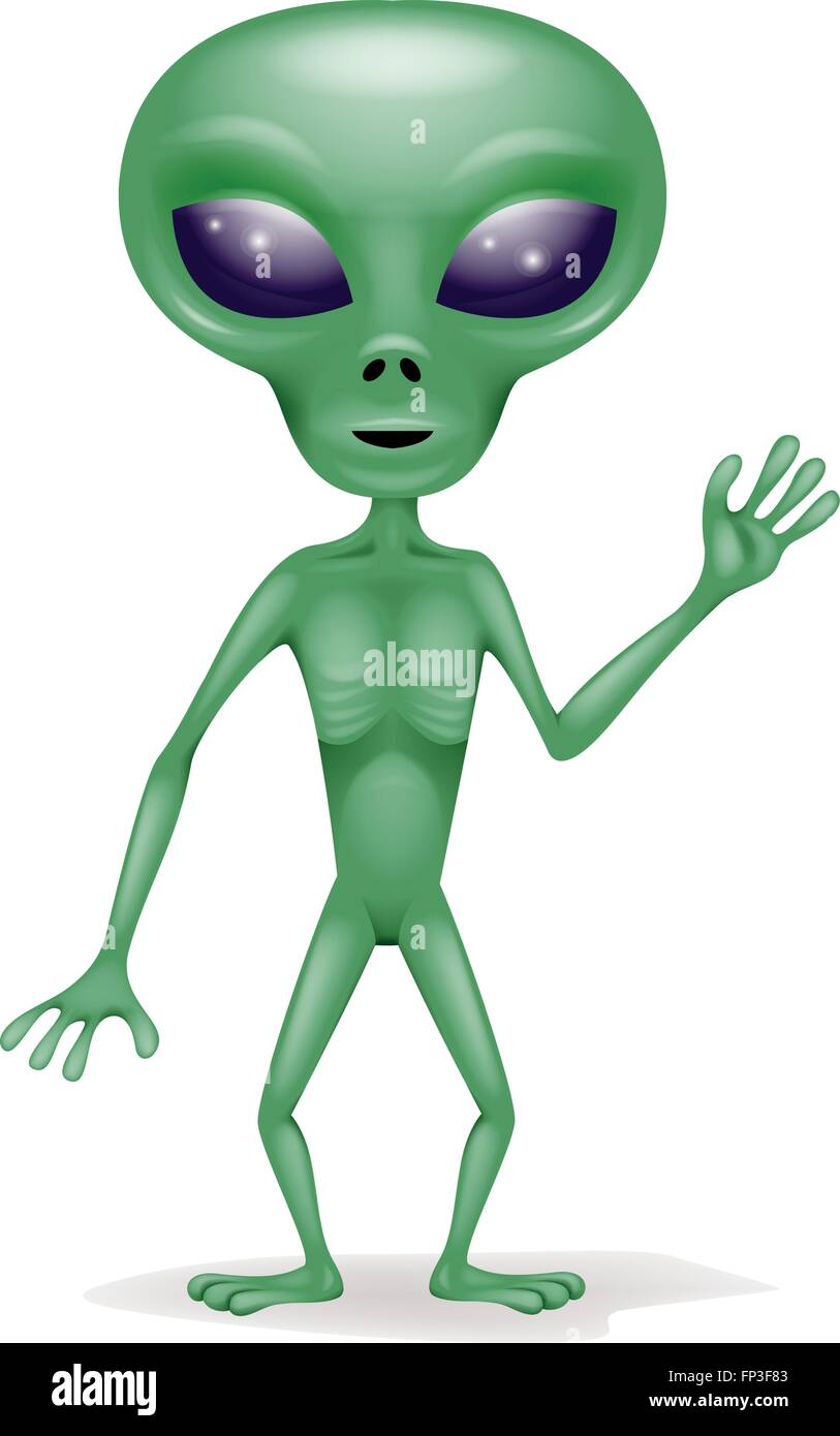 Green alien cartoon Stock Vector