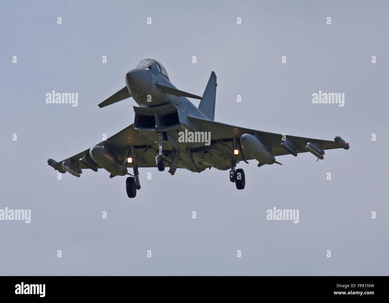 Royal Air Force Eurofighter Typhoon landing at Coningsby Stock Photo