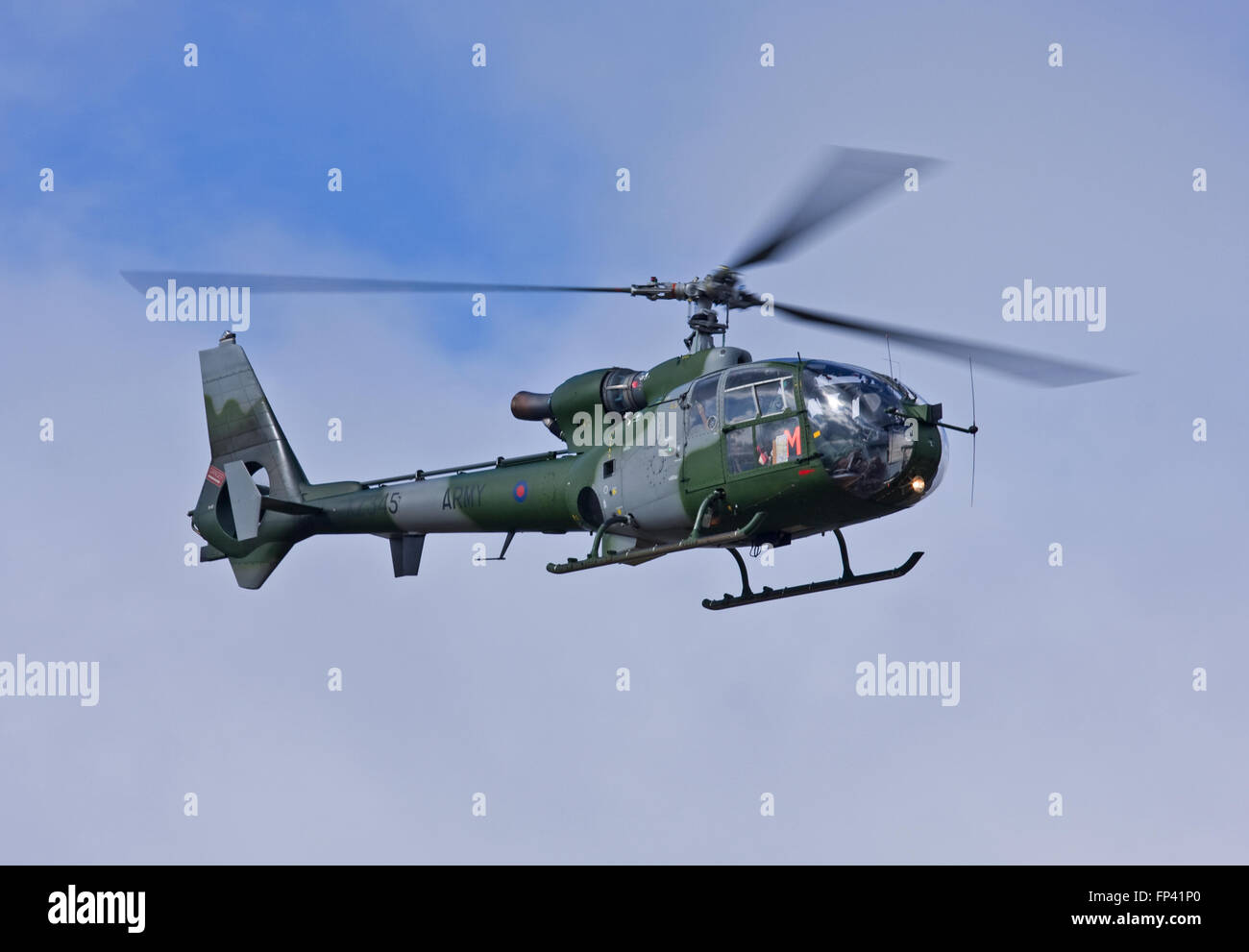 Army Air Corps Gazelle helicopter XZ345/M Stock Photo