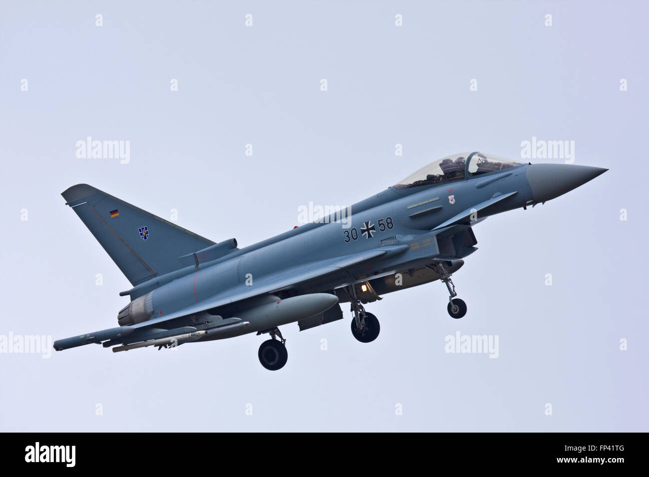 Luftwaffe Eurofighter Typhoon at RAF Coningsby Stock Photo