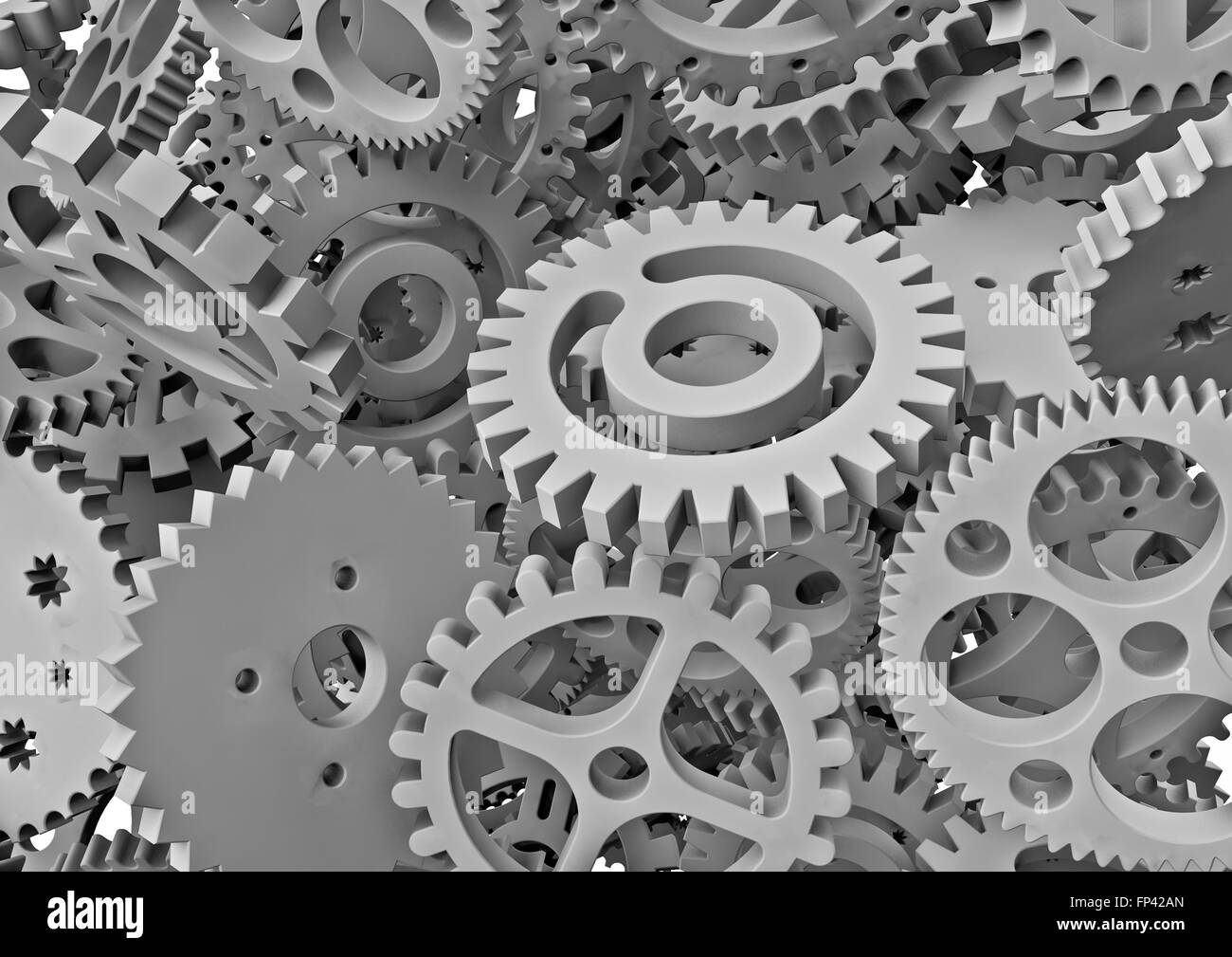 Lots of cogs / 3D render of cogs Stock Photo Alamy